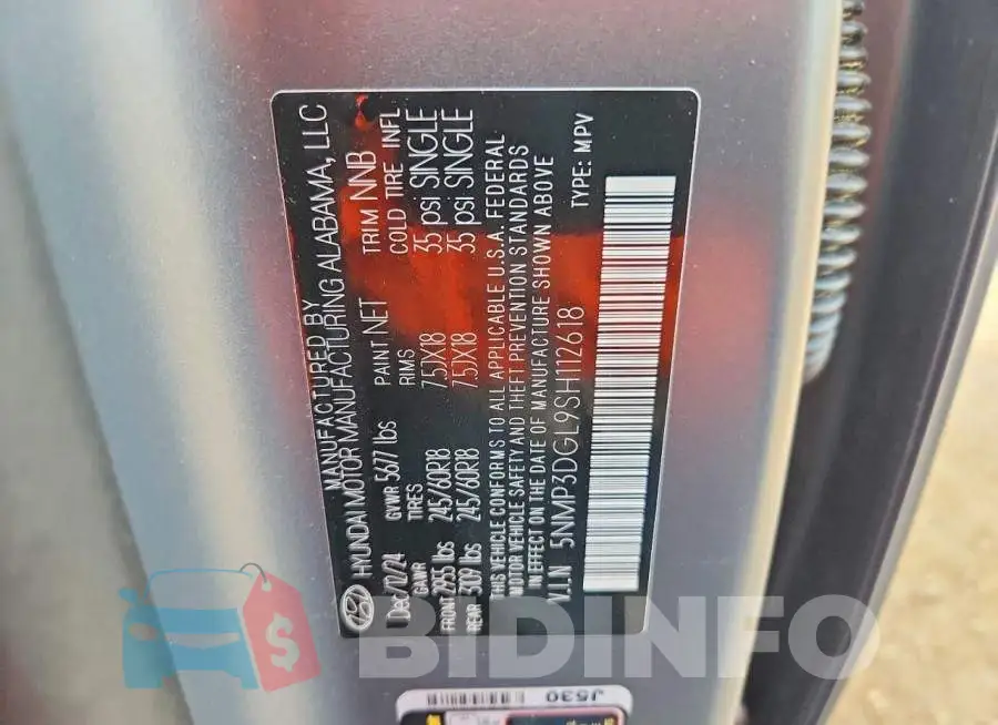 5NMP3DGL9SH112618 Photo# 13