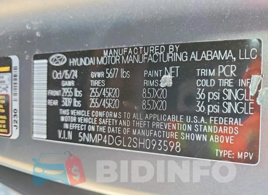 5NMP4DGL2SH093598 Photo# 13