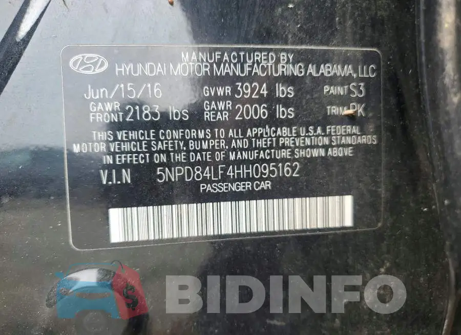 5NPD84LF4HH095162 Photo# 12