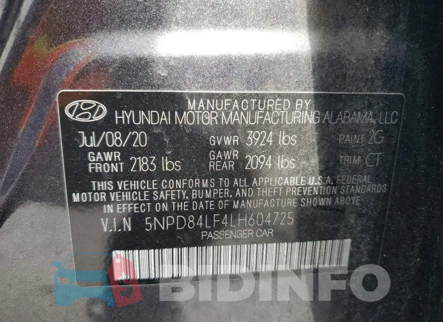 5NPD84LF4LH604725 Photo# 12