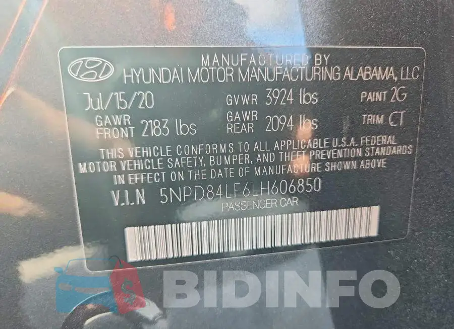 5NPD84LF6LH606850 Photo# 13