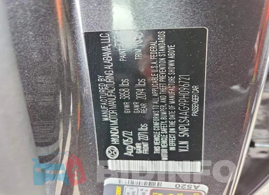 5NPLS4AG9PH096721 Photo# 13