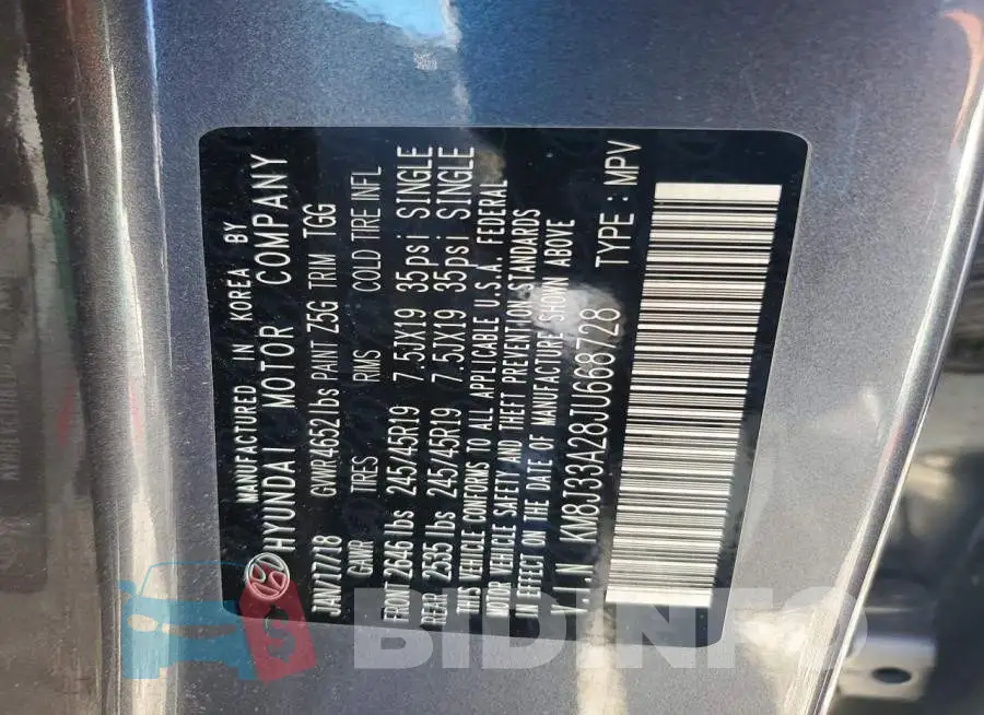 KM8J33A28JU668728 Photo# 13