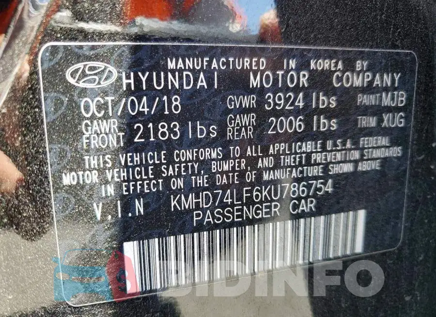 KMHD74LF6KU786754 Photo# 13