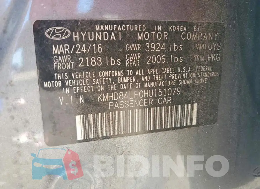 KMHD84LF0HU151079 Photo# 12
