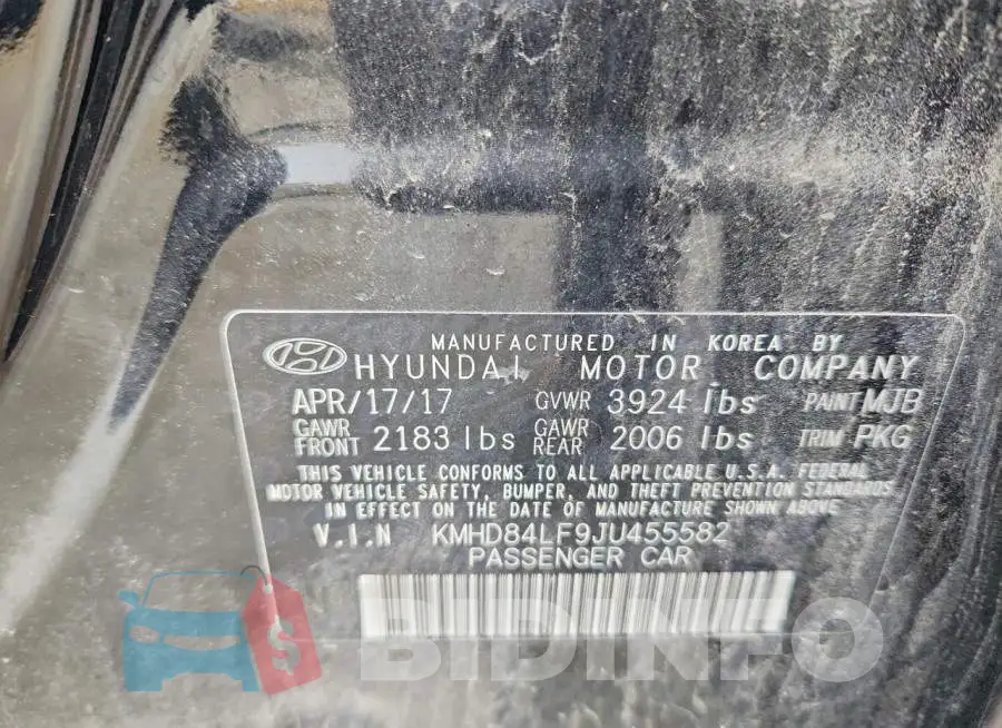 KMHD84LF9JU455582 Photo# 12