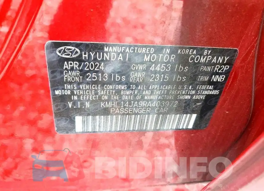 KMHL14JA9RA403972 Photo# 12