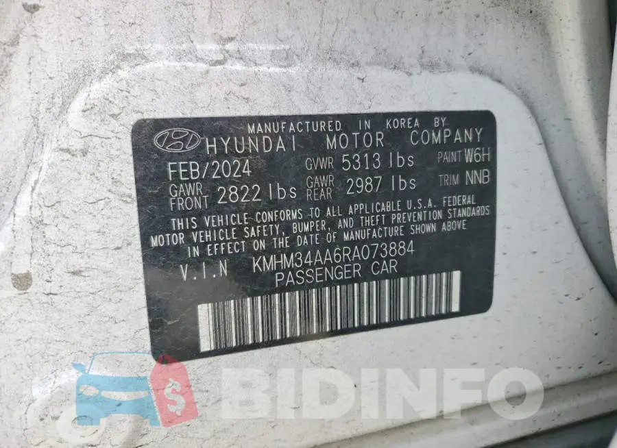 KMHM34AA6RA073884 Photo# 13