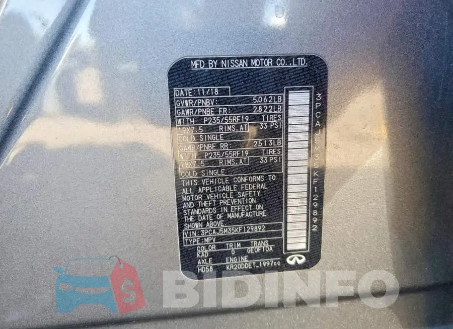 3PCAJ5M35KF129892 Photo# 12