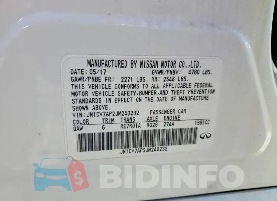 JN1CV7AP2JM240232 Photo# 12