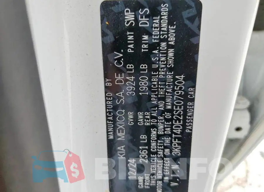 3KPFT4DE2SE079504 Photo# 12