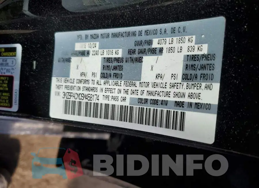 3MZBPACM0SM458174 Photo# 12