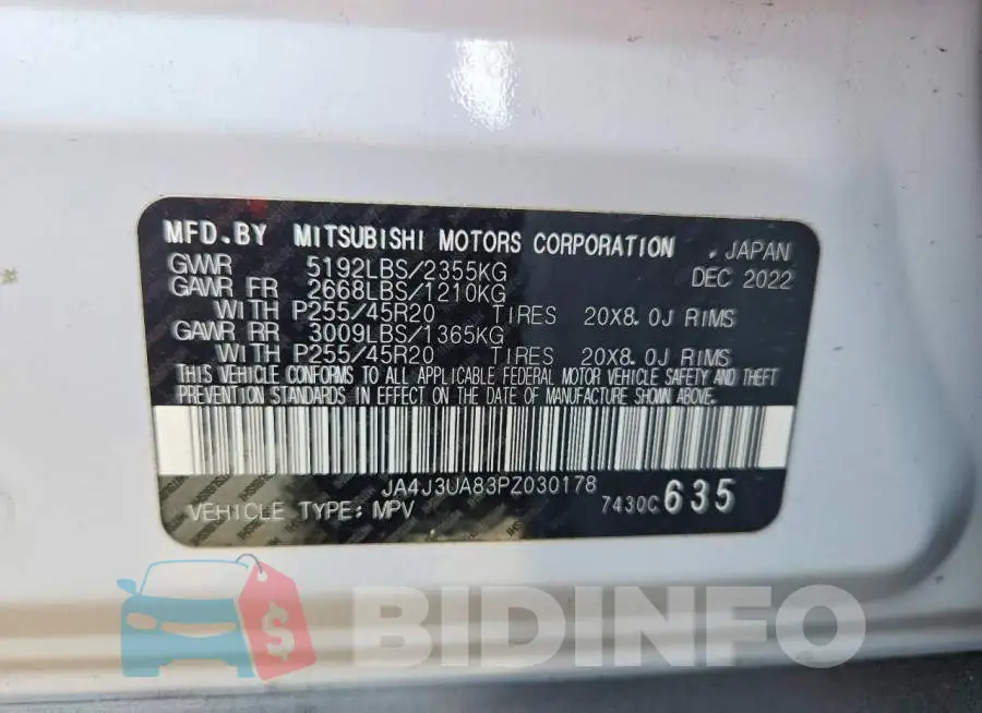 JA4J3UA83PZ030178 Photo# 12