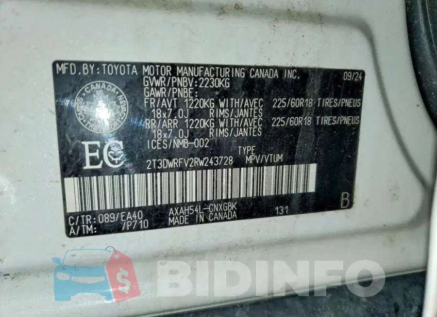 2T3DWRFV2RW243728 Photo# 14