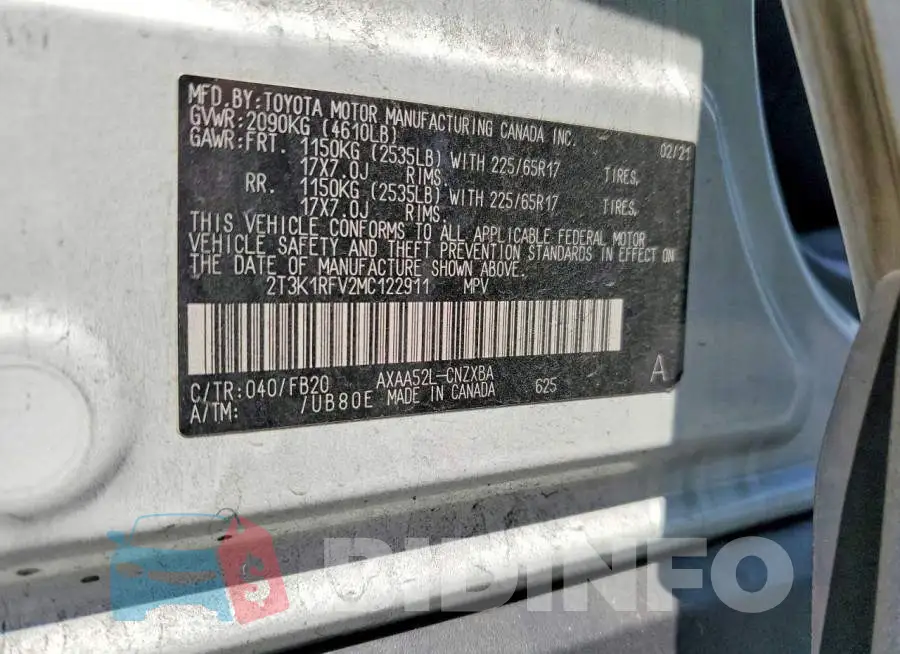 2T3K1RFV2MC122911 Photo# 12