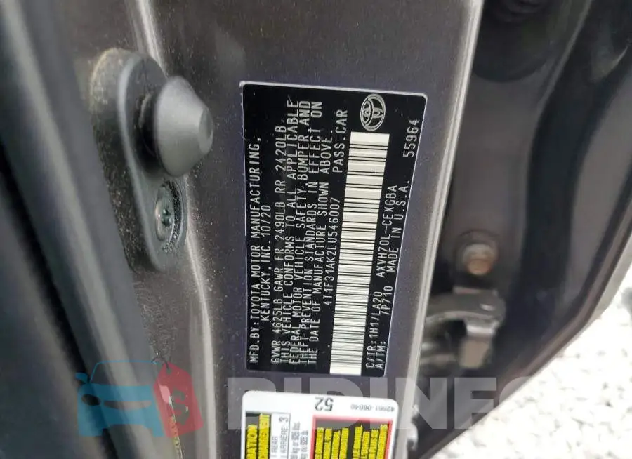 4T1F31AK2LU546007 Photo# 12