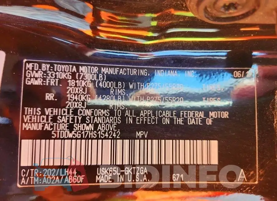 5TDDW5G17HS154242 Photo# 14