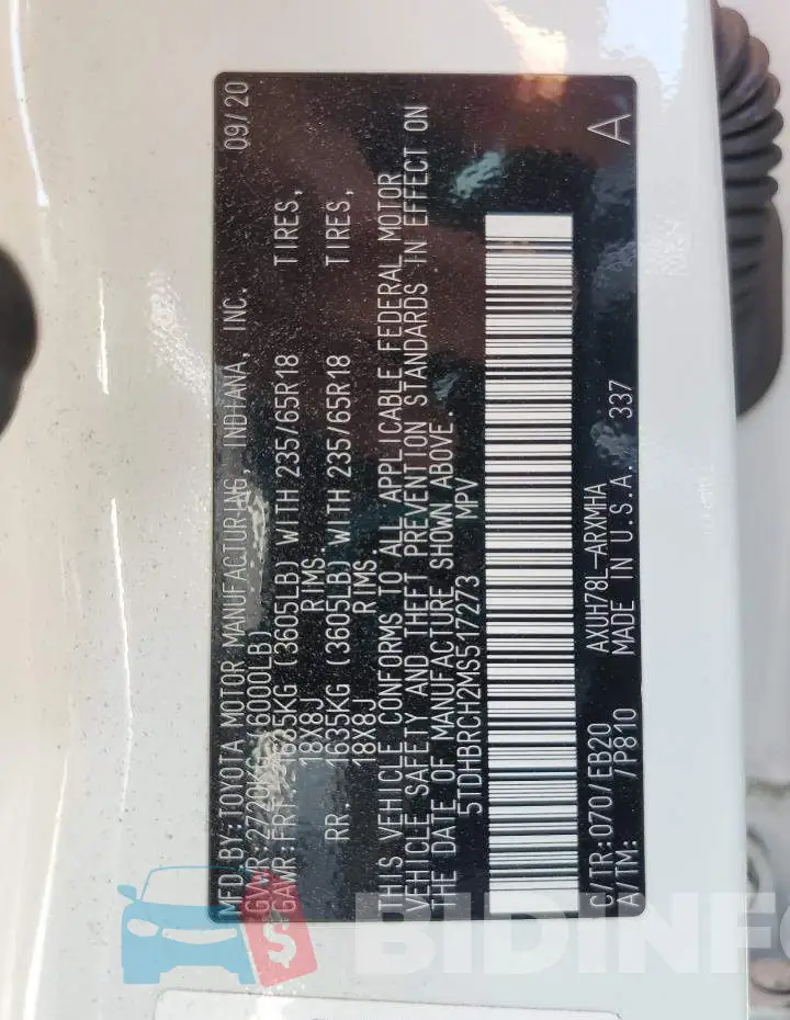 5TDHBRCH2MS517273 Photo# 13