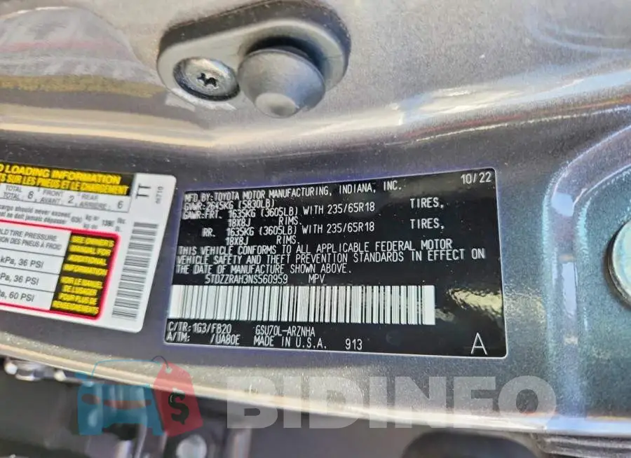 5TDZZRAH3NS560959 Photo# 12