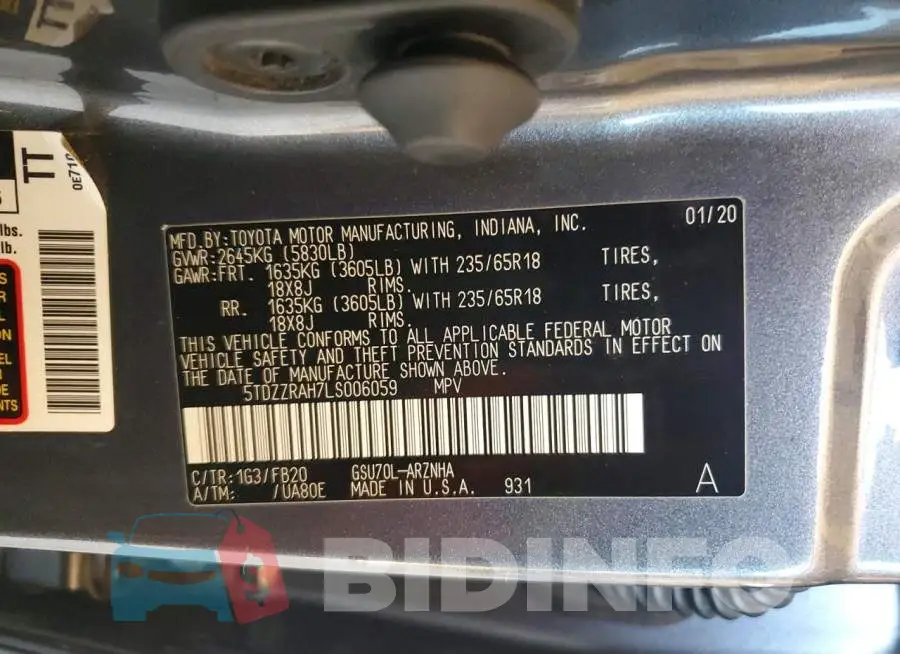 5TDZZRAH7LS006059 Photo# 13