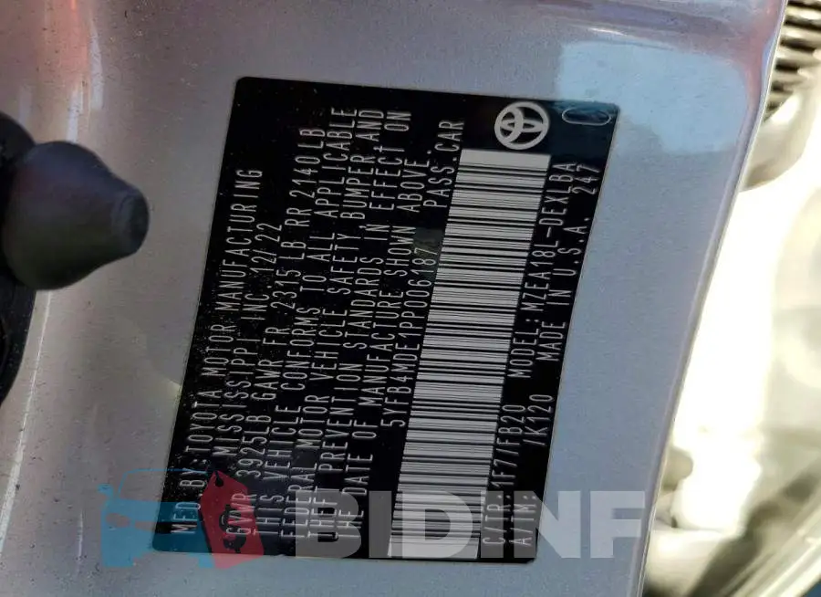 5YFB4MDE1PP006187 Photo# 12
