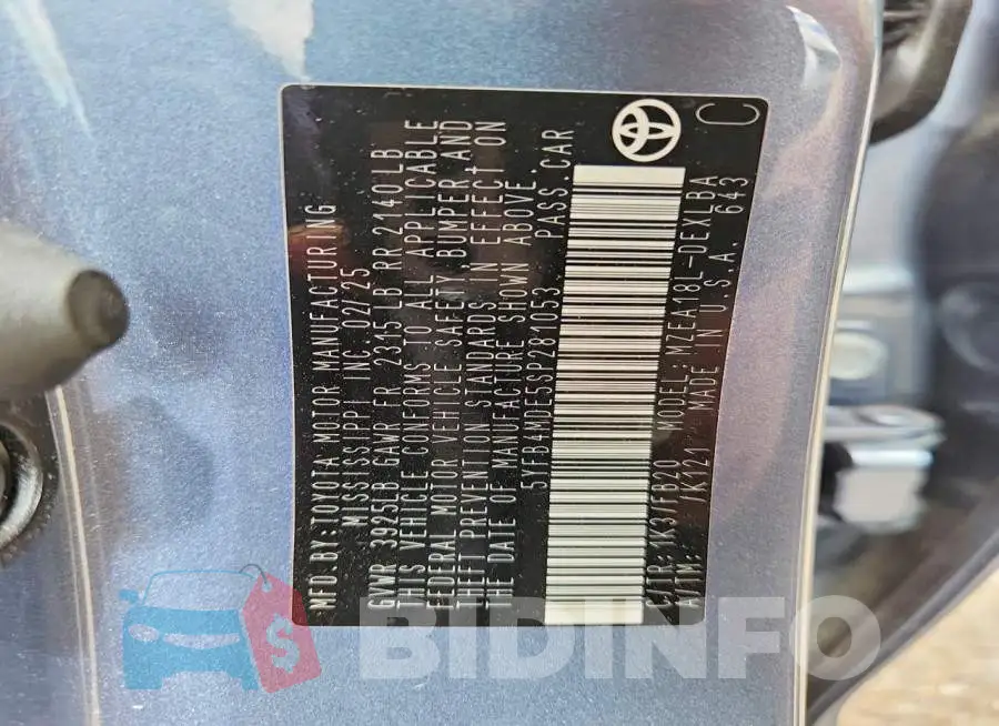 5YFB4MDE5SP281053 Photo# 12