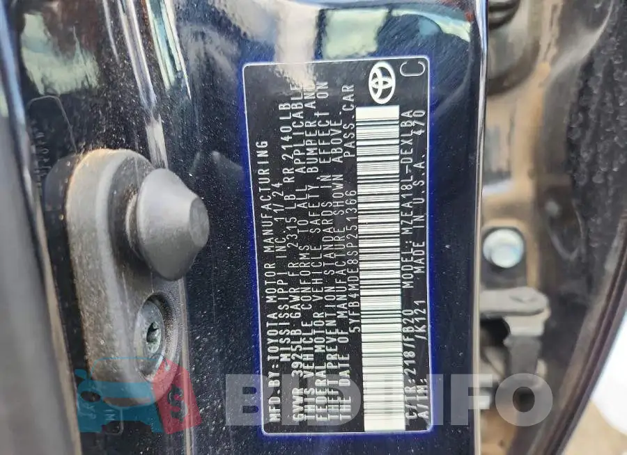 5YFB4MDE8SP251366 Photo# 13