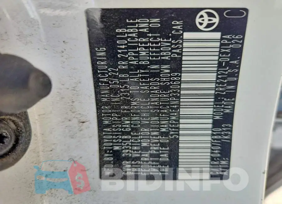 5YFEPMAE4NP330689 Photo# 12