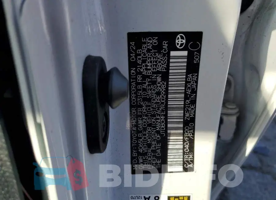 JTDBCMFE7RJ029982 Photo# 13