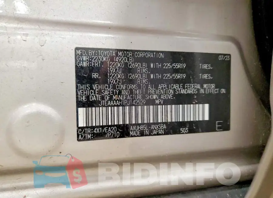 JTEAAAAH1PJ142529 Photo# 13