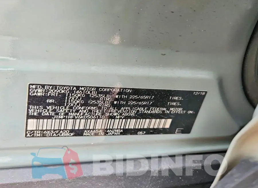 JTMP1RFV6KD506110 Photo# 14