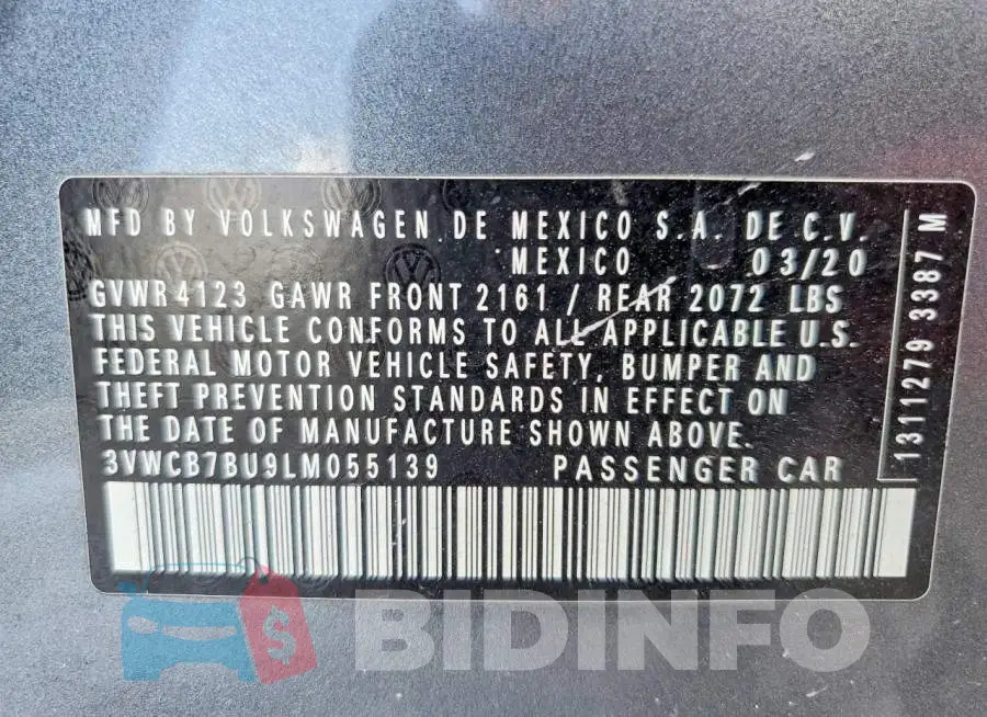3VWCB7BU9LM055139 Photo# 12