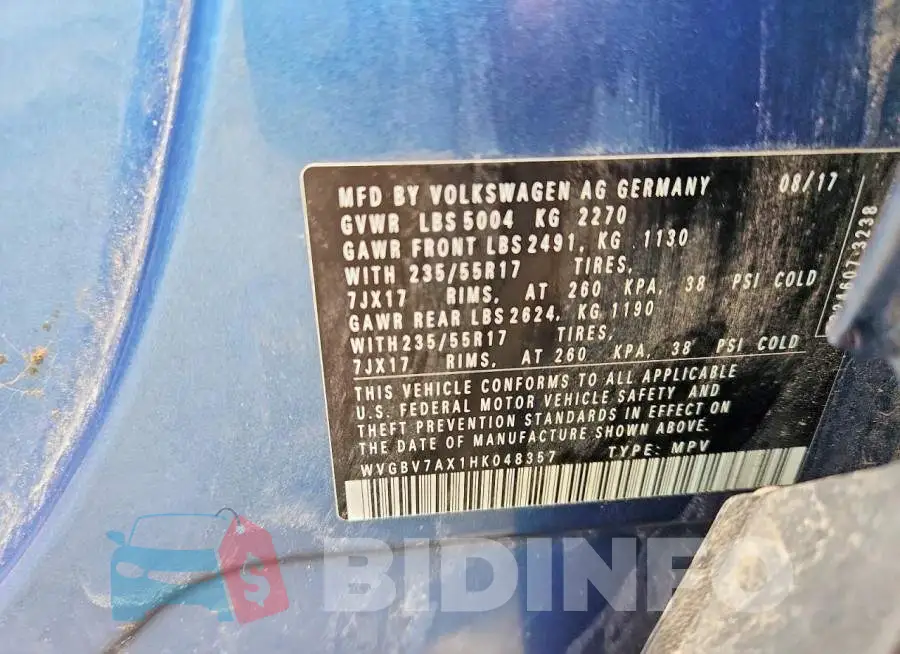 WVGBV7AX1HK048357 Photo# 13