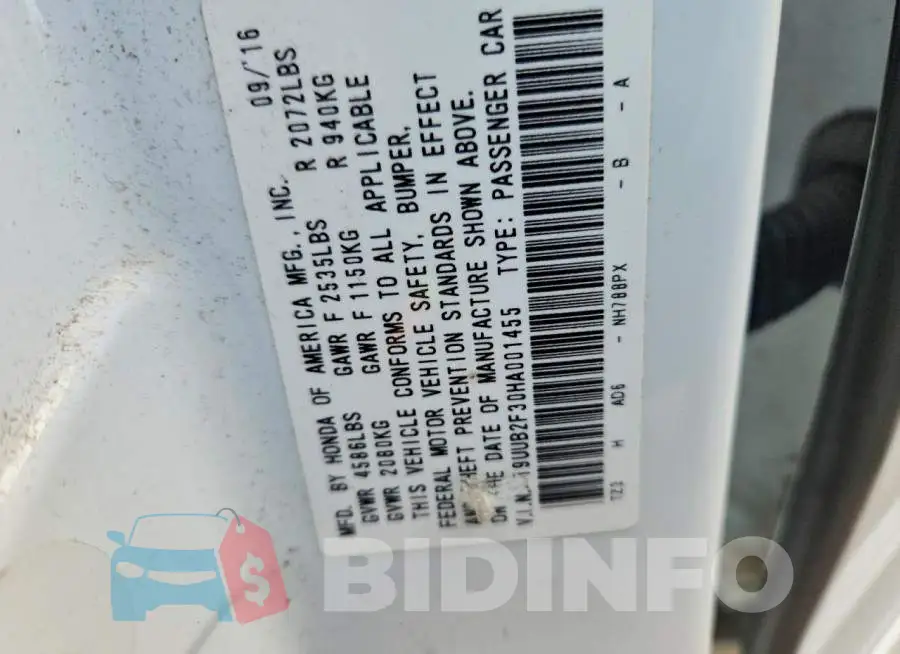 19UUB2F30HA001455 Photo# 13