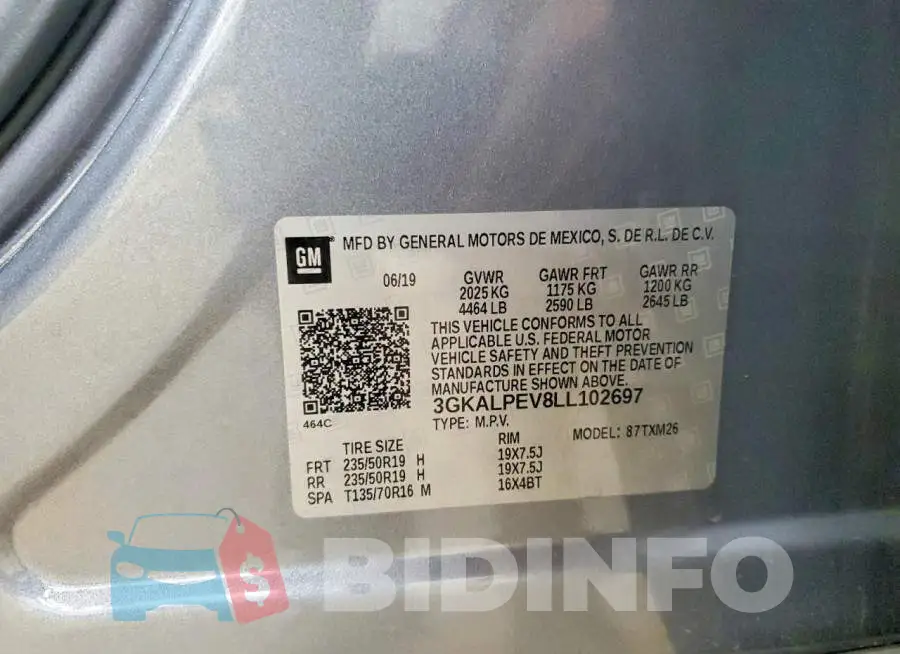 3GKALPEV8LL102697 Photo# 13