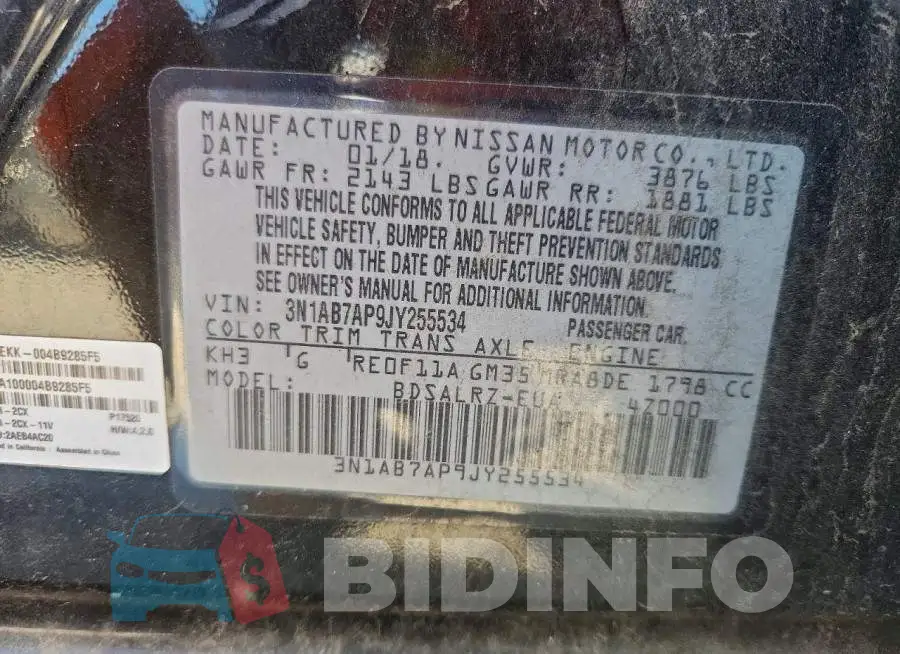 3N1AB7AP9JY255534 Photo# 12