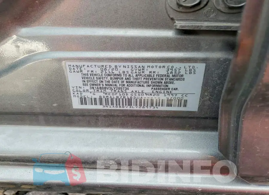3N1AB8BV3LY289734 Photo# 13