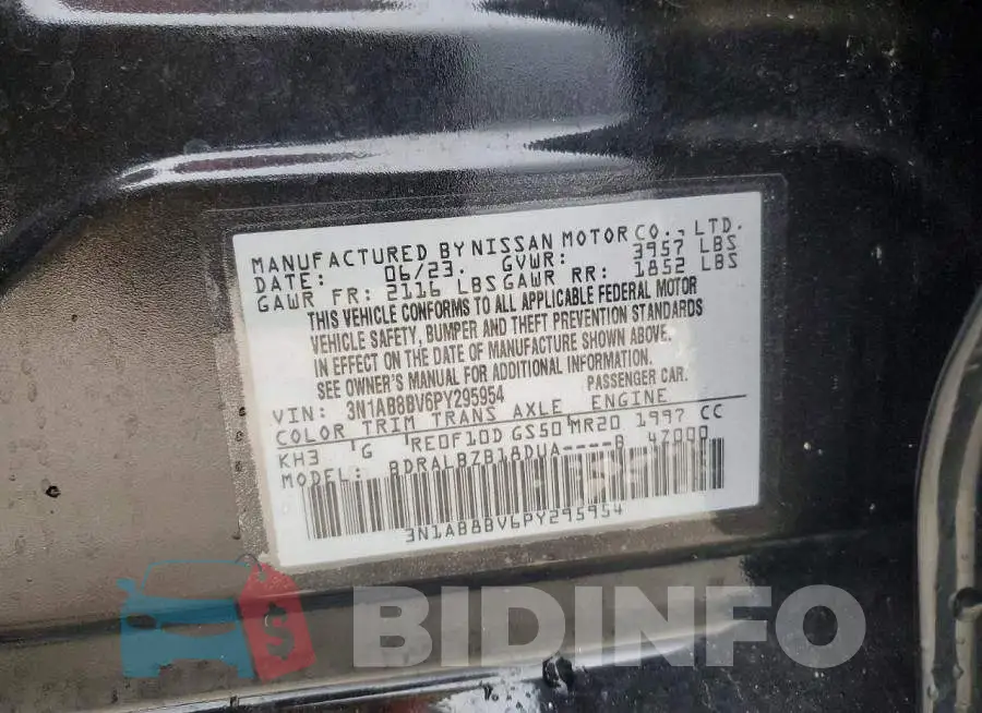 3N1AB8BV6PY295954 Photo# 12