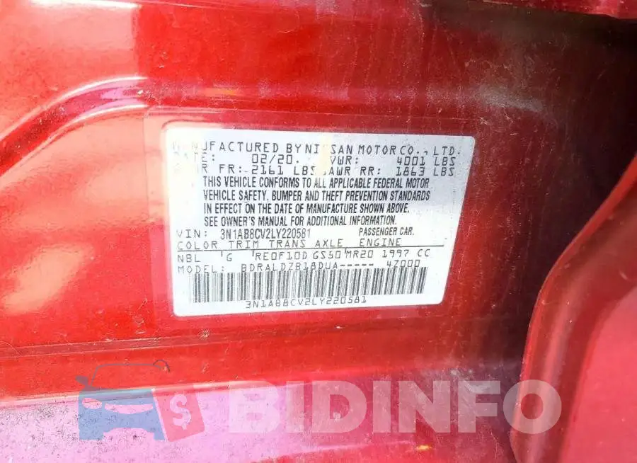 3N1AB8CV2LY220581 Photo# 13