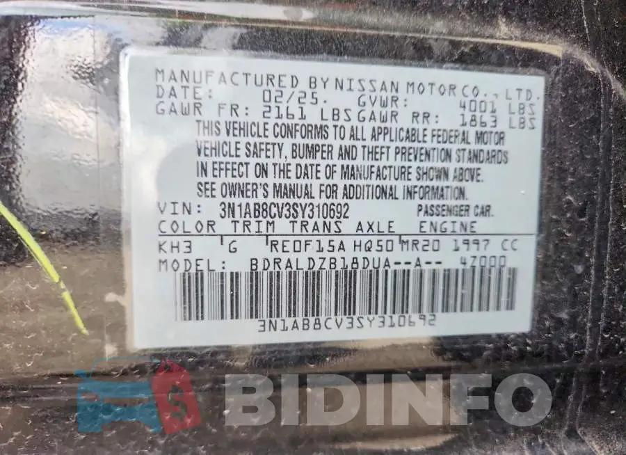 3N1AB8CV3SY310692 Photo# 12
