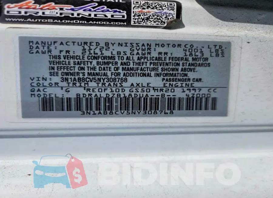 3N1AB8CV5NY308768 Photo# 12