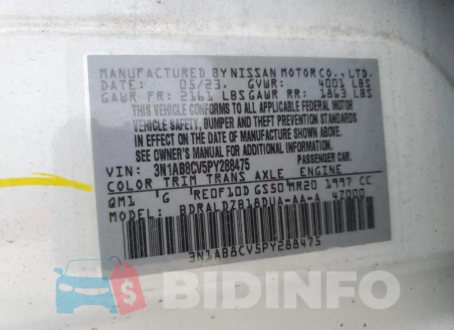 3N1AB8CV5PY288475 Photo# 13