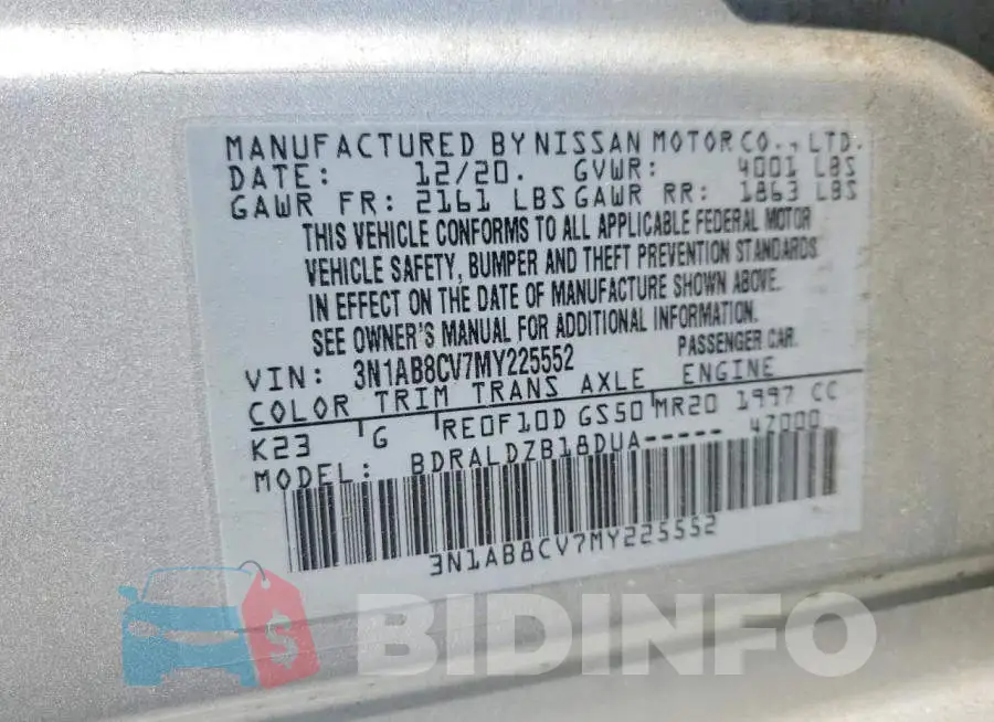 3N1AB8CV7MY225552 Photo# 12