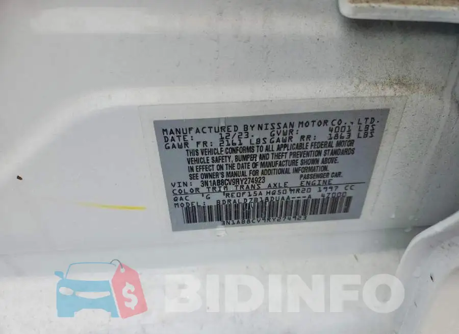 3N1AB8CV9RY274923 Photo# 12