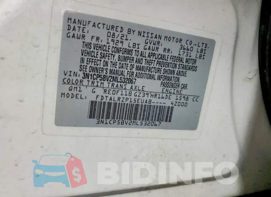 3N1CP5BV2ML532067 Photo# 13