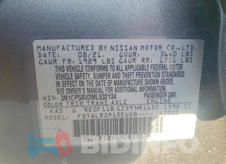 3N1CP5BV2ML532134 Photo# 12