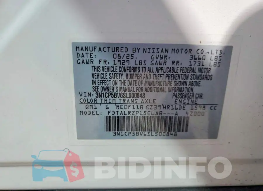 3N1CP5BV6SL500848 Photo# 14