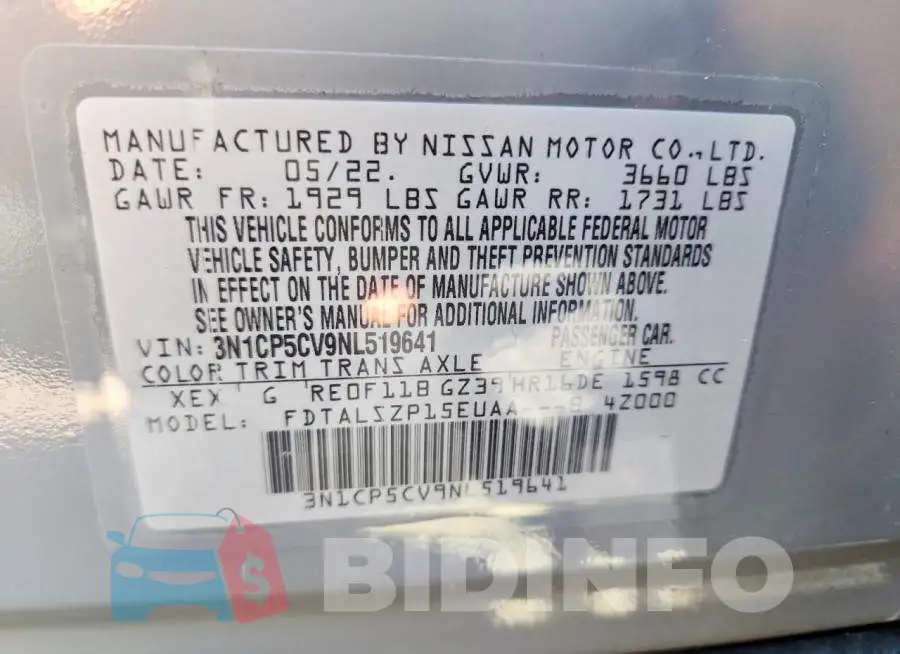 3N1CP5CV9NL519641 Photo# 12