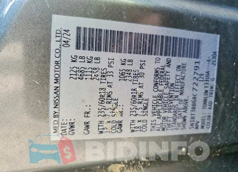 5N1BT3BB6RC722791 Photo# 14