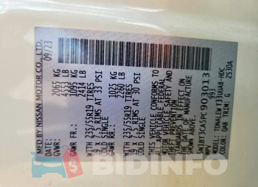 5N1BT3CA5PC903013 Photo# 14